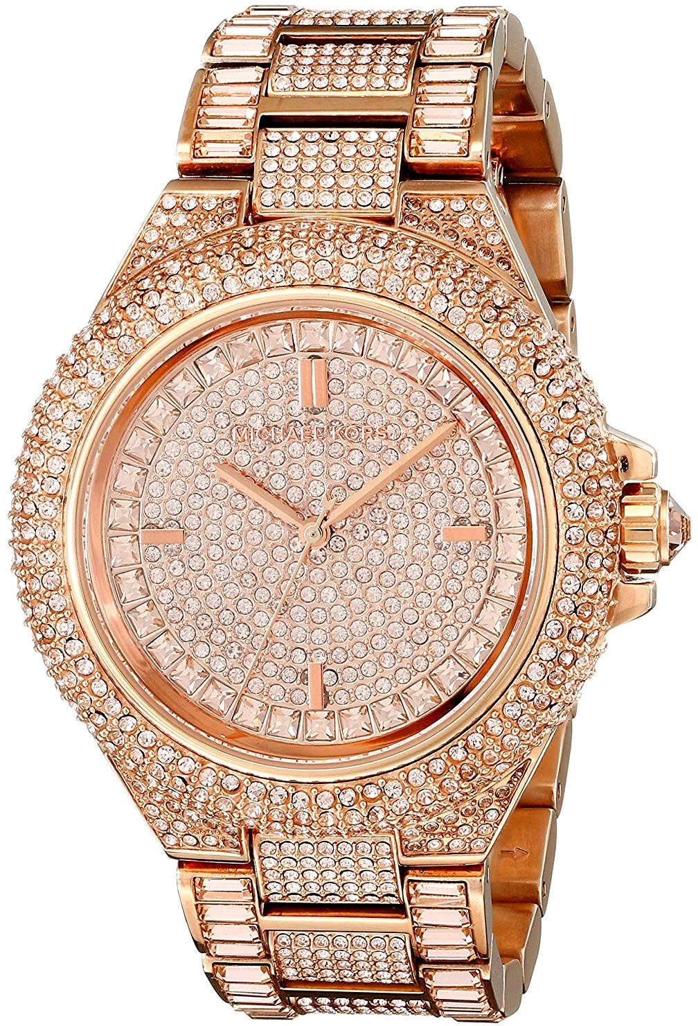 Montre Femme Michael Kors MK5862 Camille - Cadran et Boîtier en Acier Doré Rose Pavés de Cristaux
