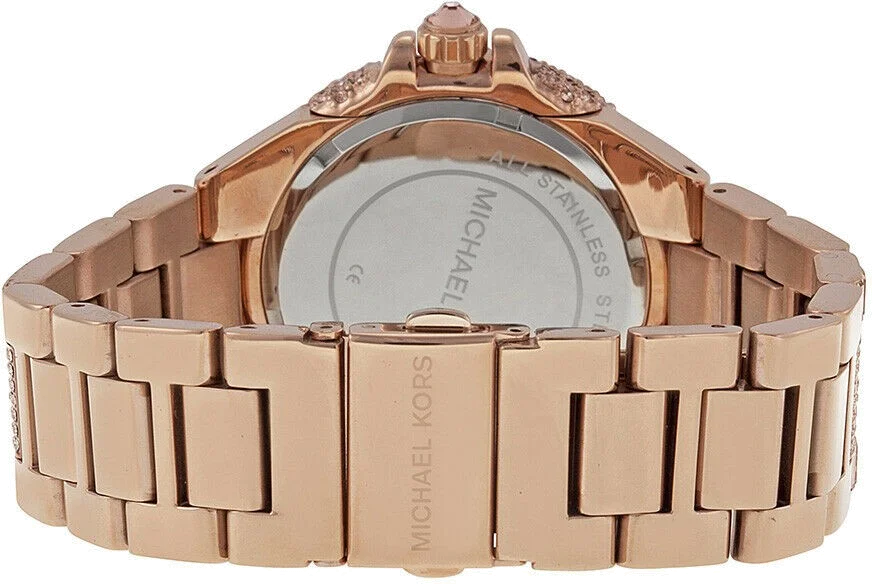 Montre Femme Michael Kors MK5862 Camille - Cadran et Boîtier en Acier Doré Rose Pavés de Cristaux vue 3
