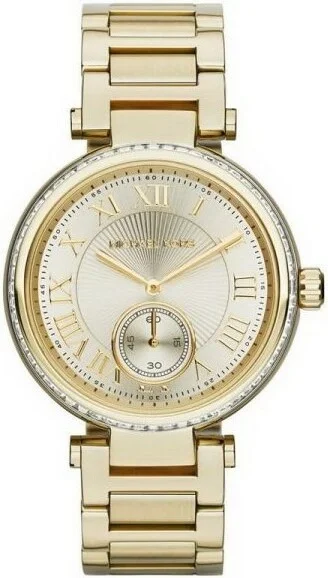 Montre Femme Michael Kors MK5867 en Acier Doré, Cadran Champagne et Strass