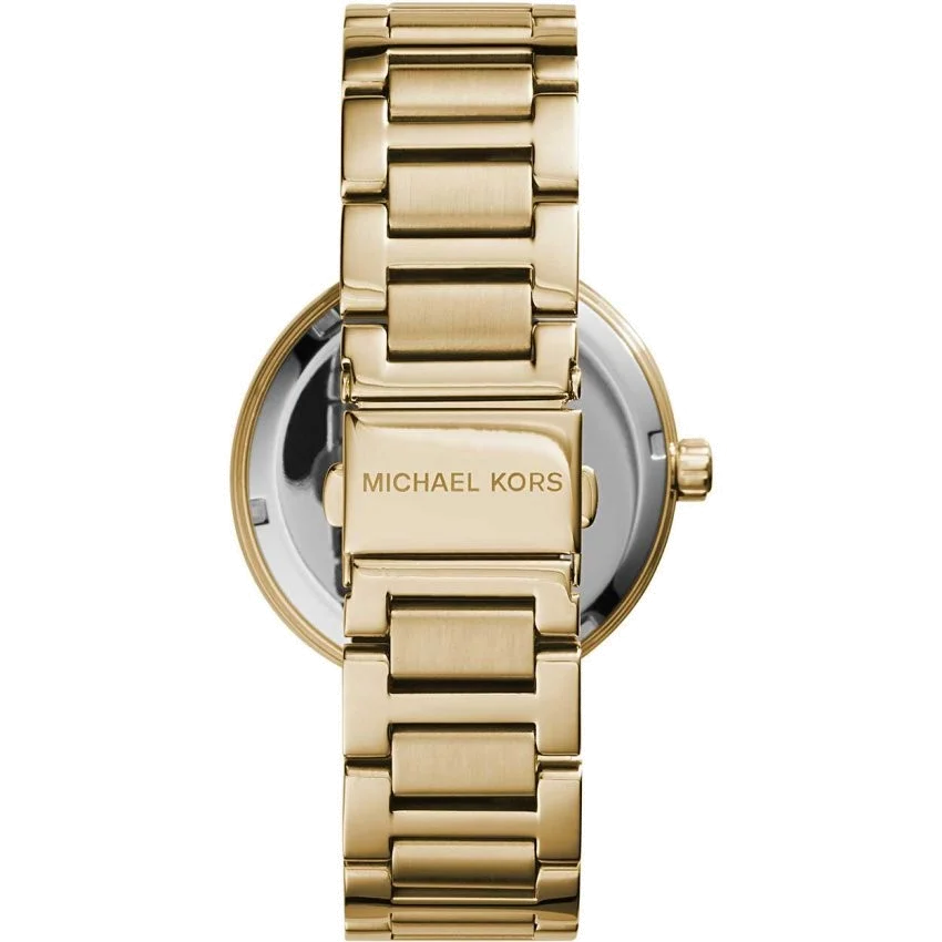 Montre Femme Michael Kors MK5867 en Acier Doré, Cadran Champagne et Strass vue 3