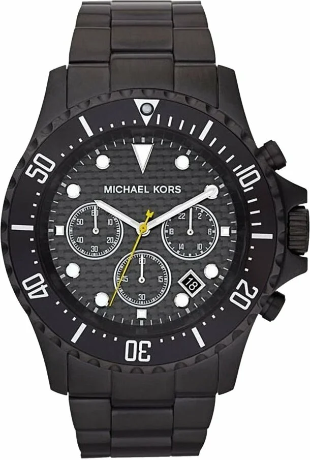 Montre Michael Kors Everest MK5872 - Boîtier et bracelet acier noir, cadran fuchsia - Pour femme vue 2