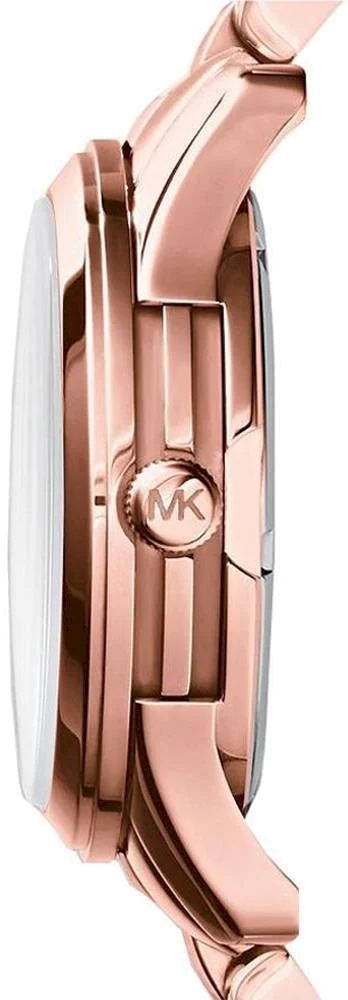 Montre Femme Michael Kors MK5913 Runway - Cadran Bleu, Boîtier et Bracelet Acier Or Rose vue 2