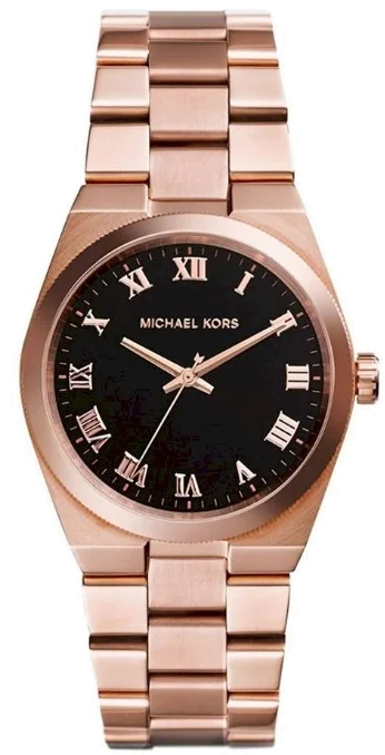Montre Femme Michael Kors MK5937 - Boîtier Or Rose, Cadran Noir, Acier