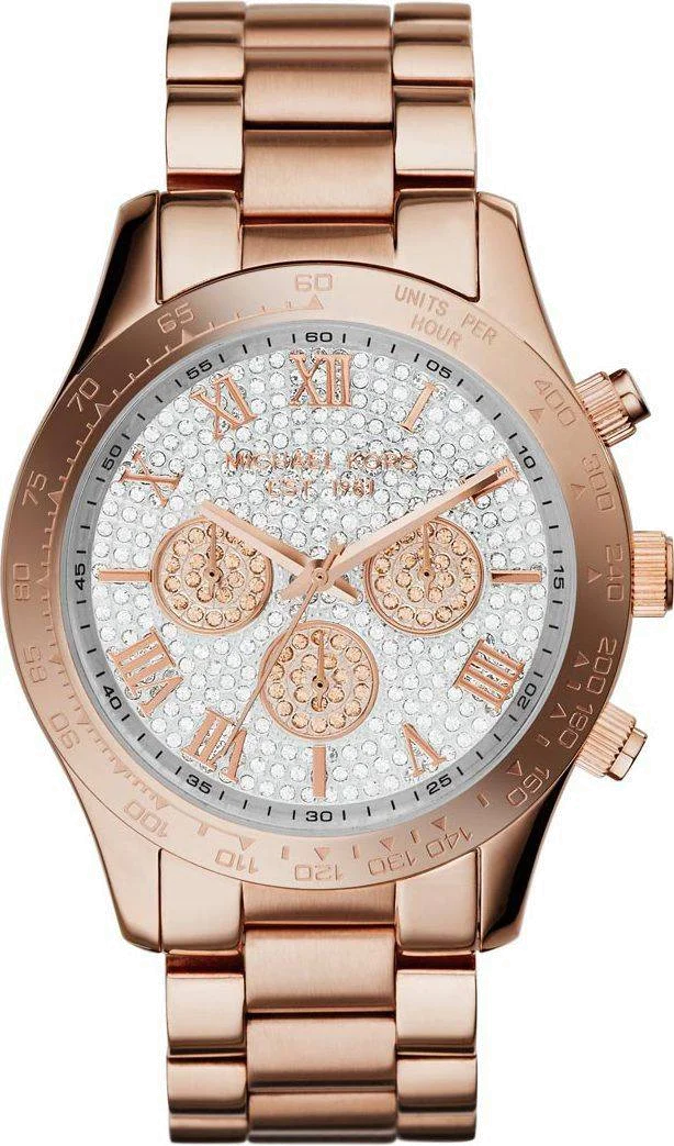 Montre Femme Michael Kors MK5946 Layton - Cadran Argent Brillant & Bracelet Or Rose