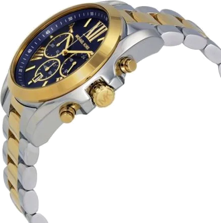 Montre Femme Michael Kors MK5976 Bradshaw - Cadran Bleu, Bracelet Acier Bi-ton Argent et Or vue 3