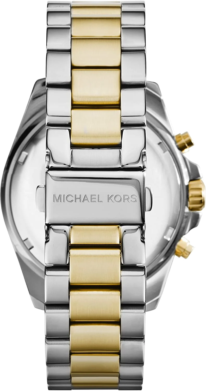 Montre Femme Michael Kors MK5976 Bradshaw - Cadran Bleu, Bracelet Acier Bi-ton Argent et Or vue 4
