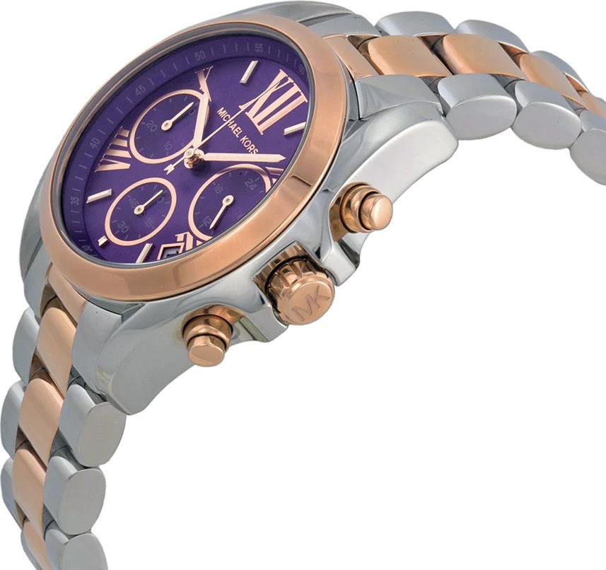 Montre Femme Michael Kors Bradshaw MK6074 Cadran Bleu Or Rose vue 2
