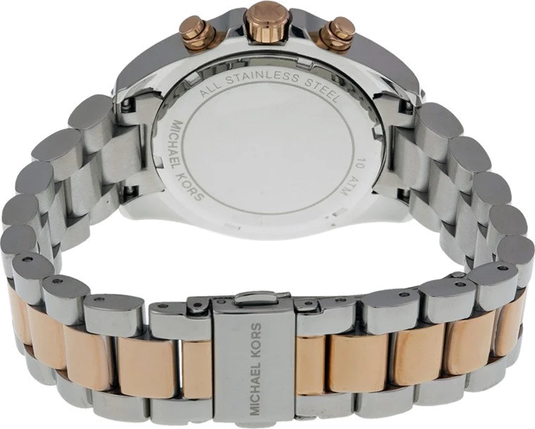 Montre Femme Michael Kors Bradshaw MK6074 Cadran Bleu Or Rose vue 3