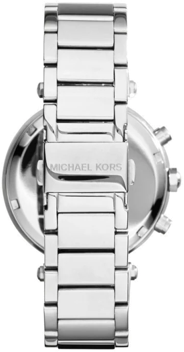 Montre Michael Kors Parker MK6105 pour femme, cadran fuchsia, bracelet acier argenté vue 4