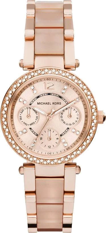 Montre Femme Michael Kors MK6110 Parker en Acier Or Rose à Bracelet Maillons