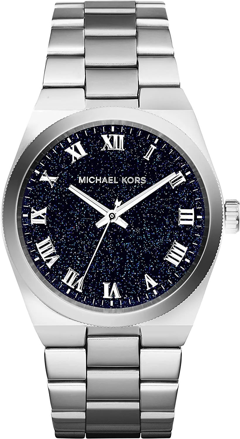 Montre Femme Michael Kors Channing MK6113 en Acier Inoxydable Argenté avec Cadran Bleu