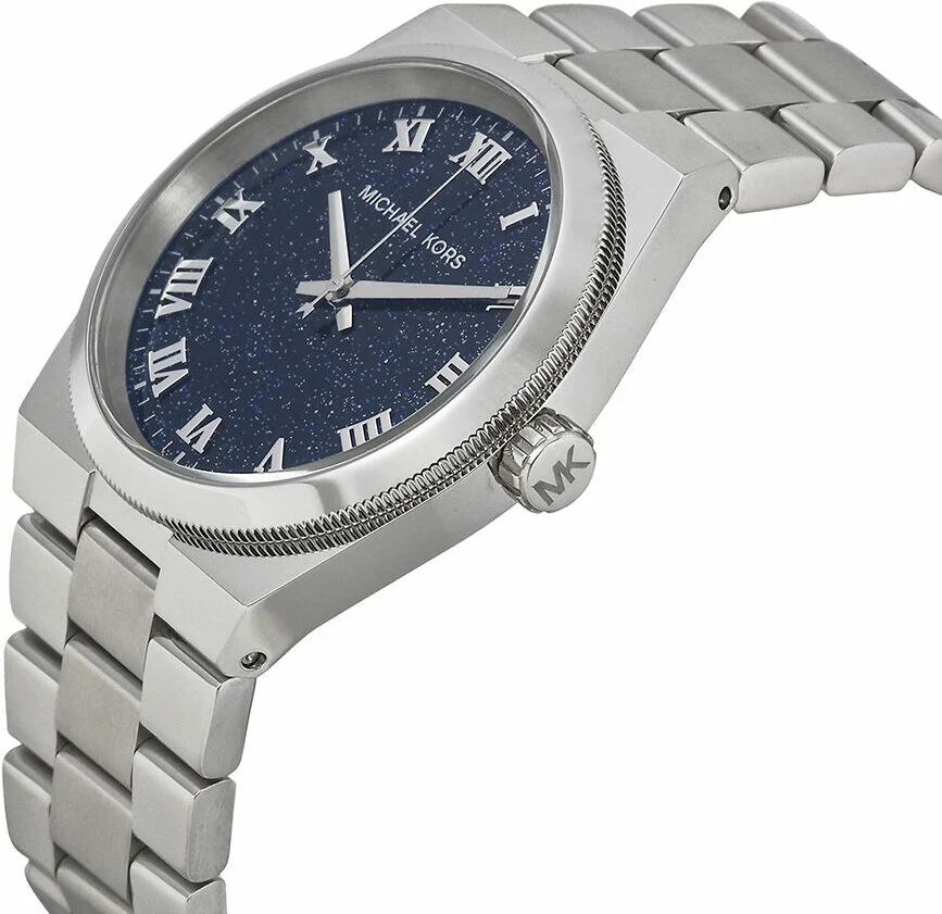 Montre Femme Michael Kors Channing MK6113 en Acier Inoxydable Argenté avec Cadran Bleu vue 2