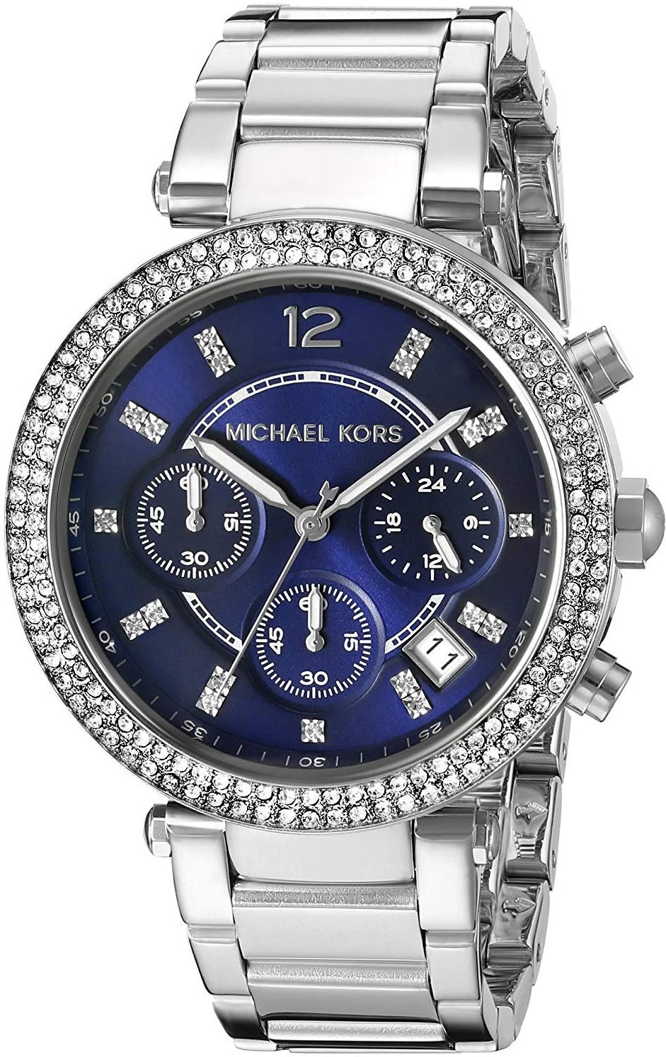 Montre Femme Michael Kors MK6117 Parker Chronographe Acier Cadran Bleu Cristaux