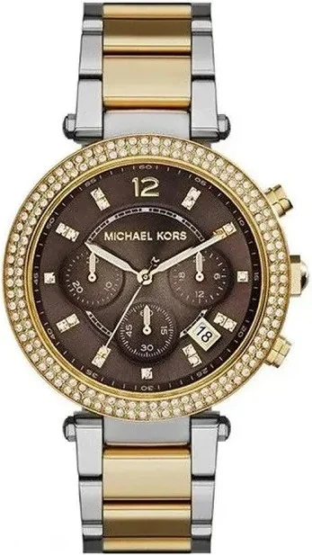 Montre Femme Michael Kors MK6118 Parker Chronomètre Acier Inoxydable Bi-ton Argent/Or