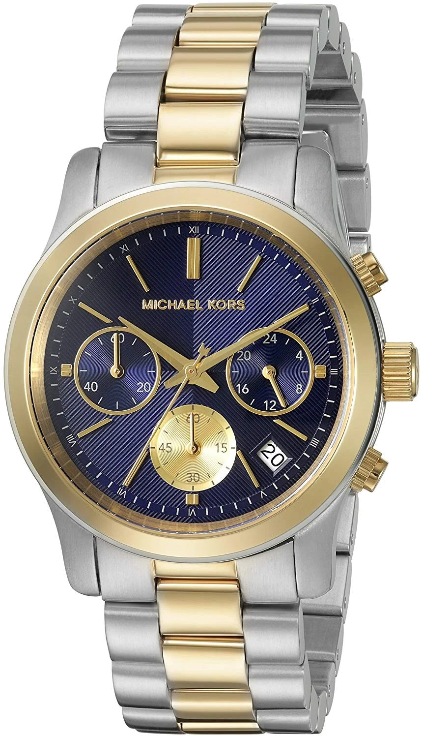 Montre Femme Michael Kors MK6165 - Chronographe Cadran Bleu & Bracelet Acier Bi-ton Or/Argent
