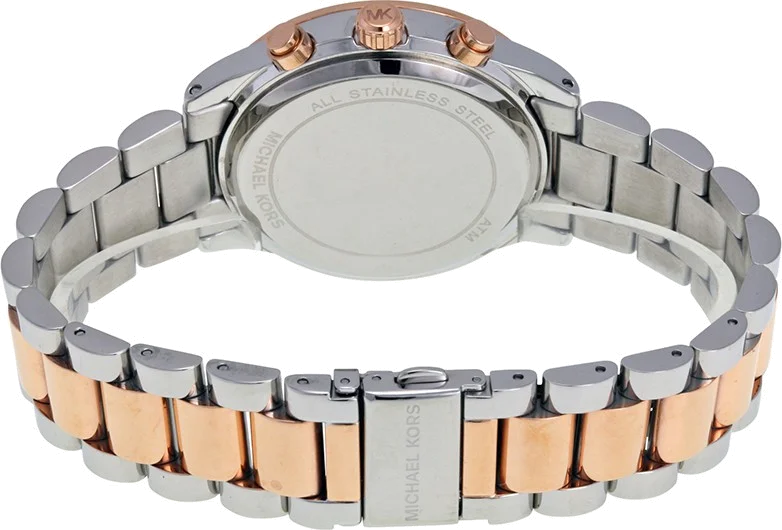 Montre Femme Michael Kors MK6205 Brinkley Cadran Bleu Acier Argenté Bi-ton vue 3