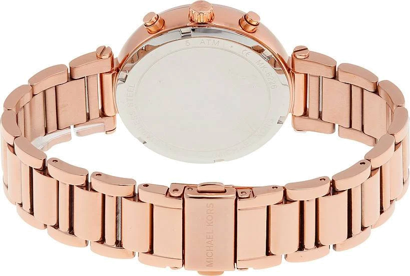 Montre Femme Michael Kors Sawyer MK6226 en Acier Or Rose, Cadran Gris vue 3