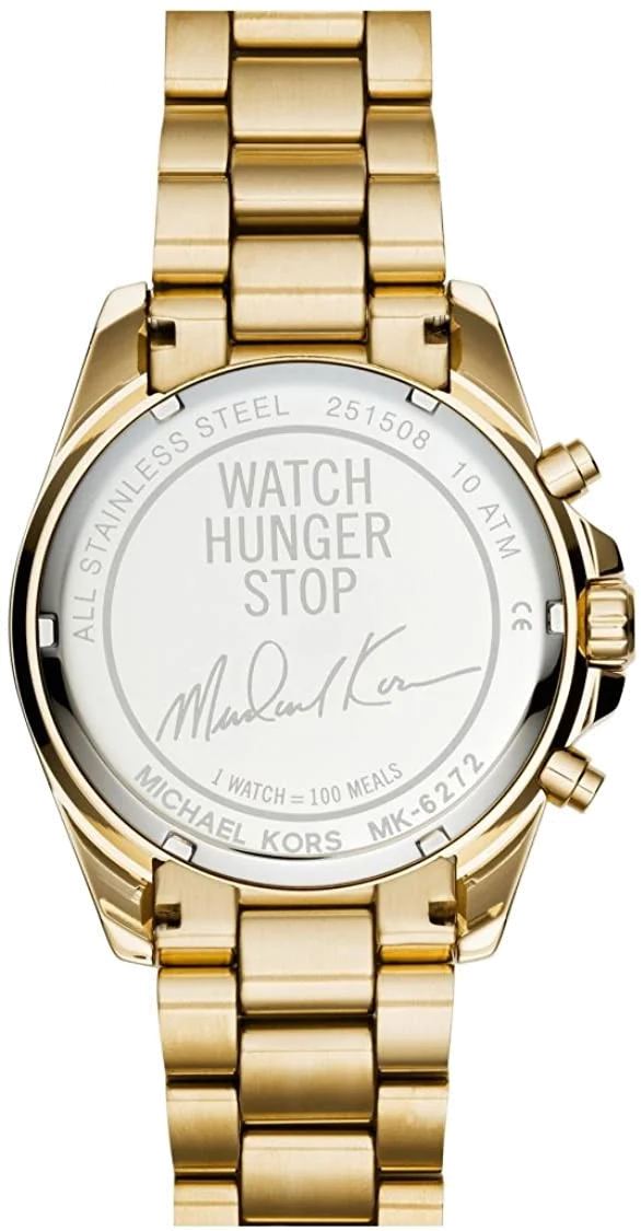 Montre Femme Michael Kors MK6272 Bradshaw Chronographe Cadran Doré Acier Inoxydable vue 2