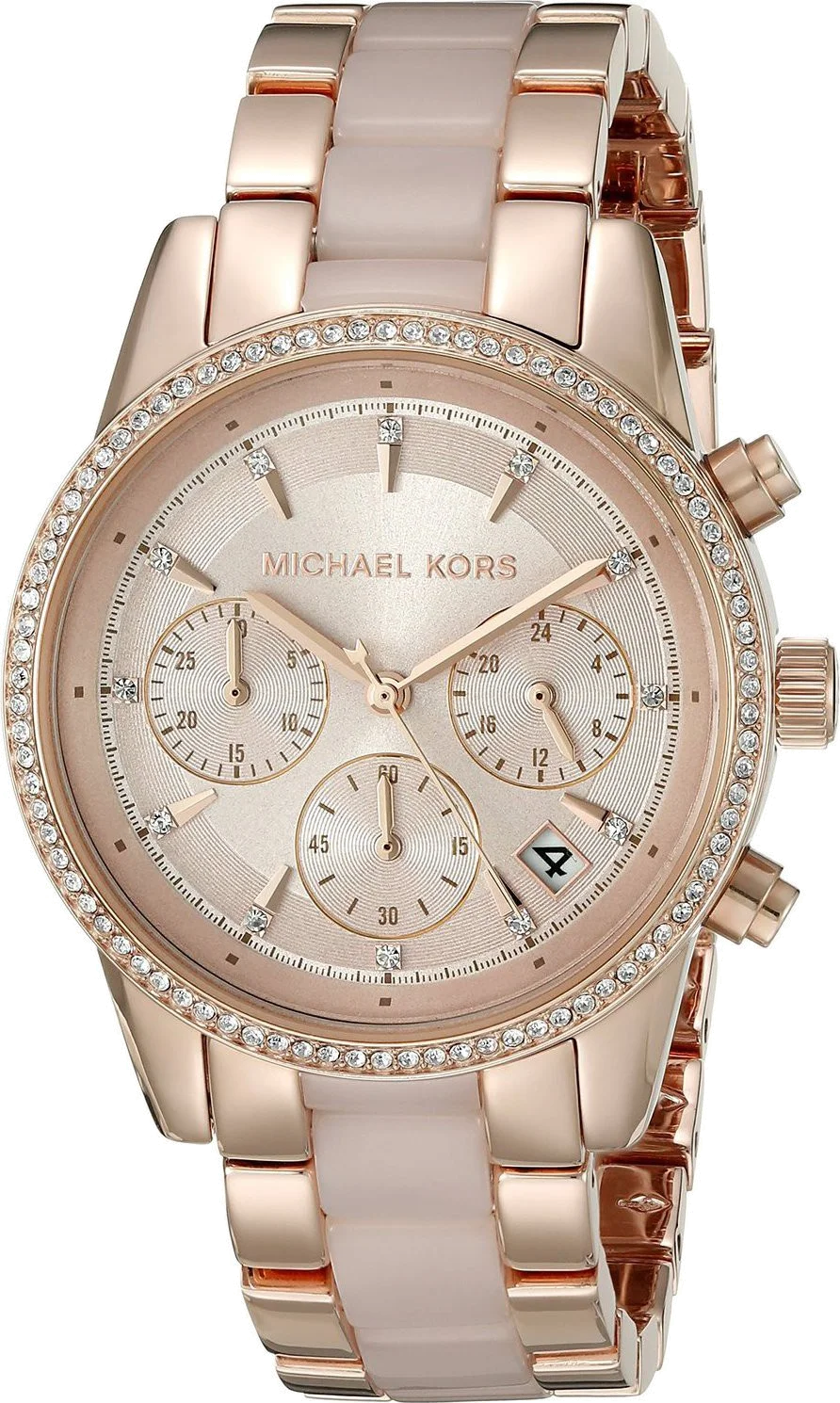 Montre Femme Michael Kors MK6307 - Bracelet Acier et Acétate Or Rose - Cadran Or Rose