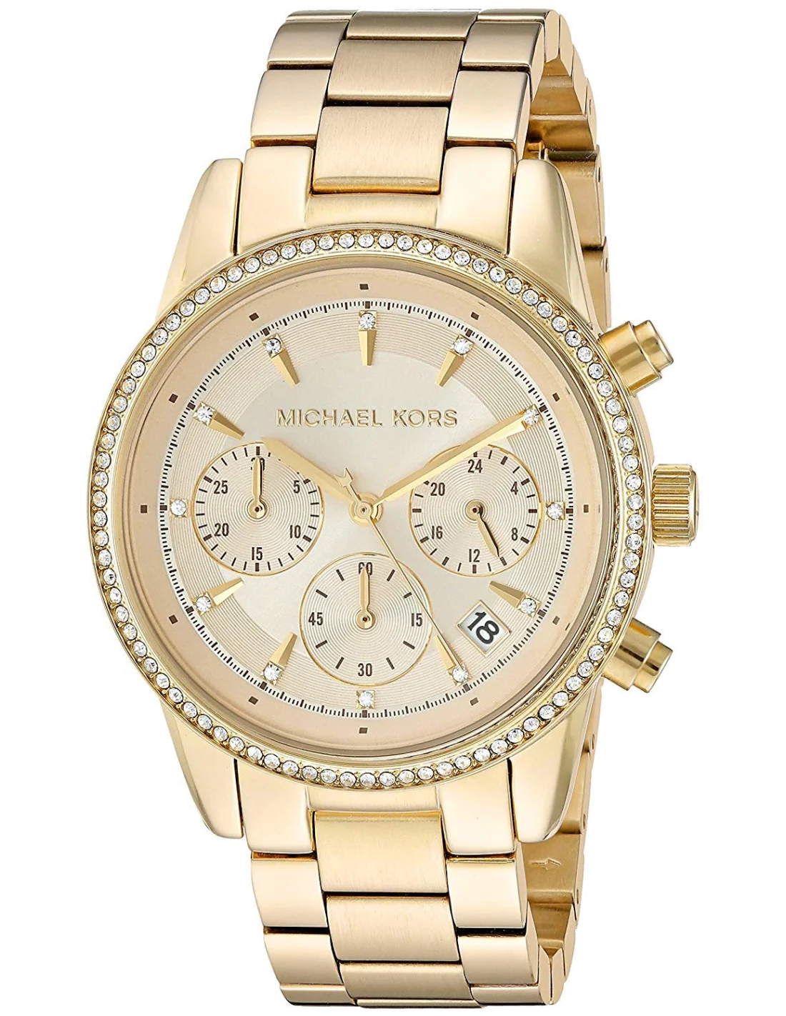 Montre Femme Michael Kors Ritz MK6356 en Acier Doré avec Cristaux