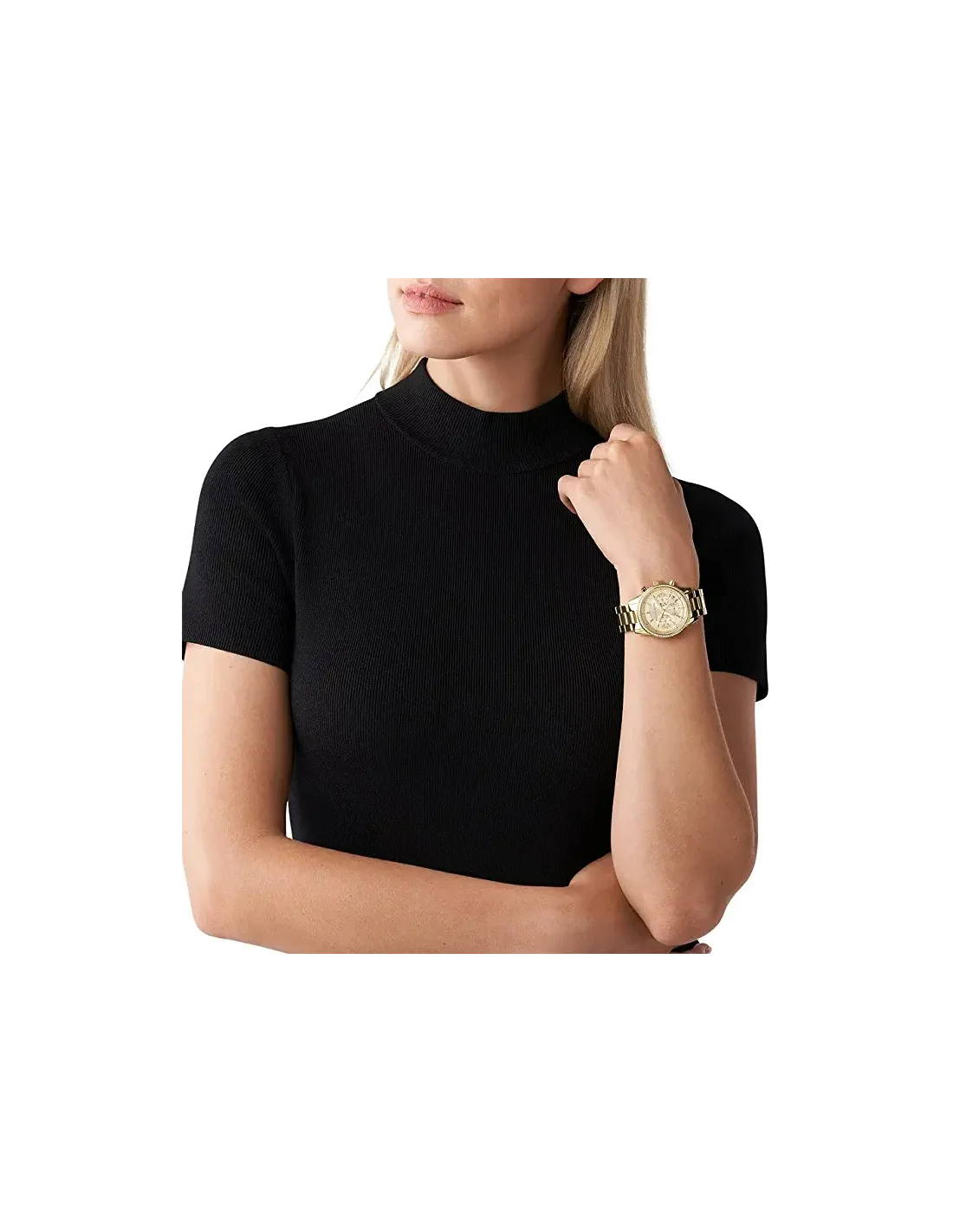 Montre Femme Michael Kors Ritz MK6356 en Acier Doré avec Cristaux vue 5