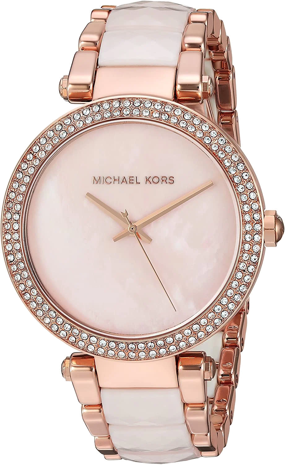 Montre Femme Michael Kors MK6402 Parker Acier Bicolore Or Rose Cadran Fuchsia
