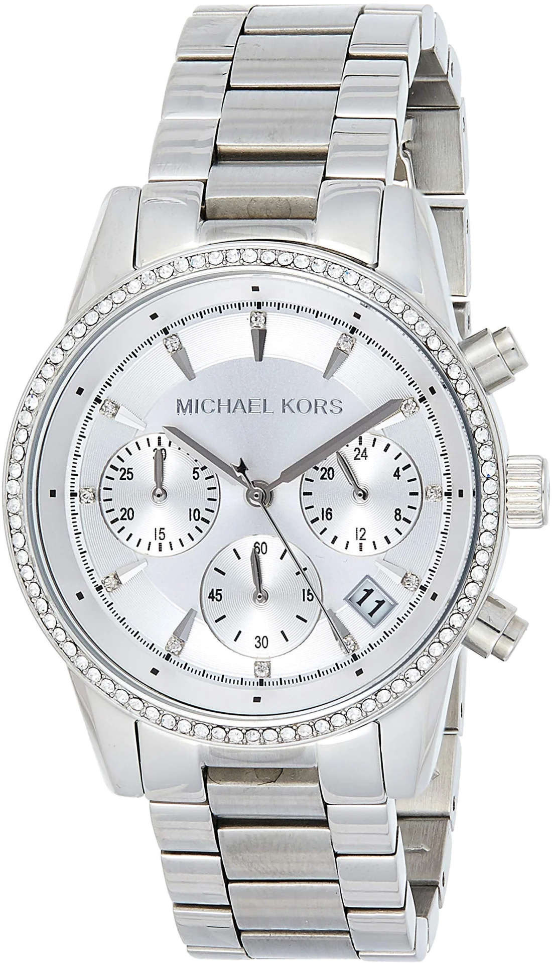 Montre Femme Michael Kors MK6428 Ritz en Acier Argenté à Bracelet Maillons