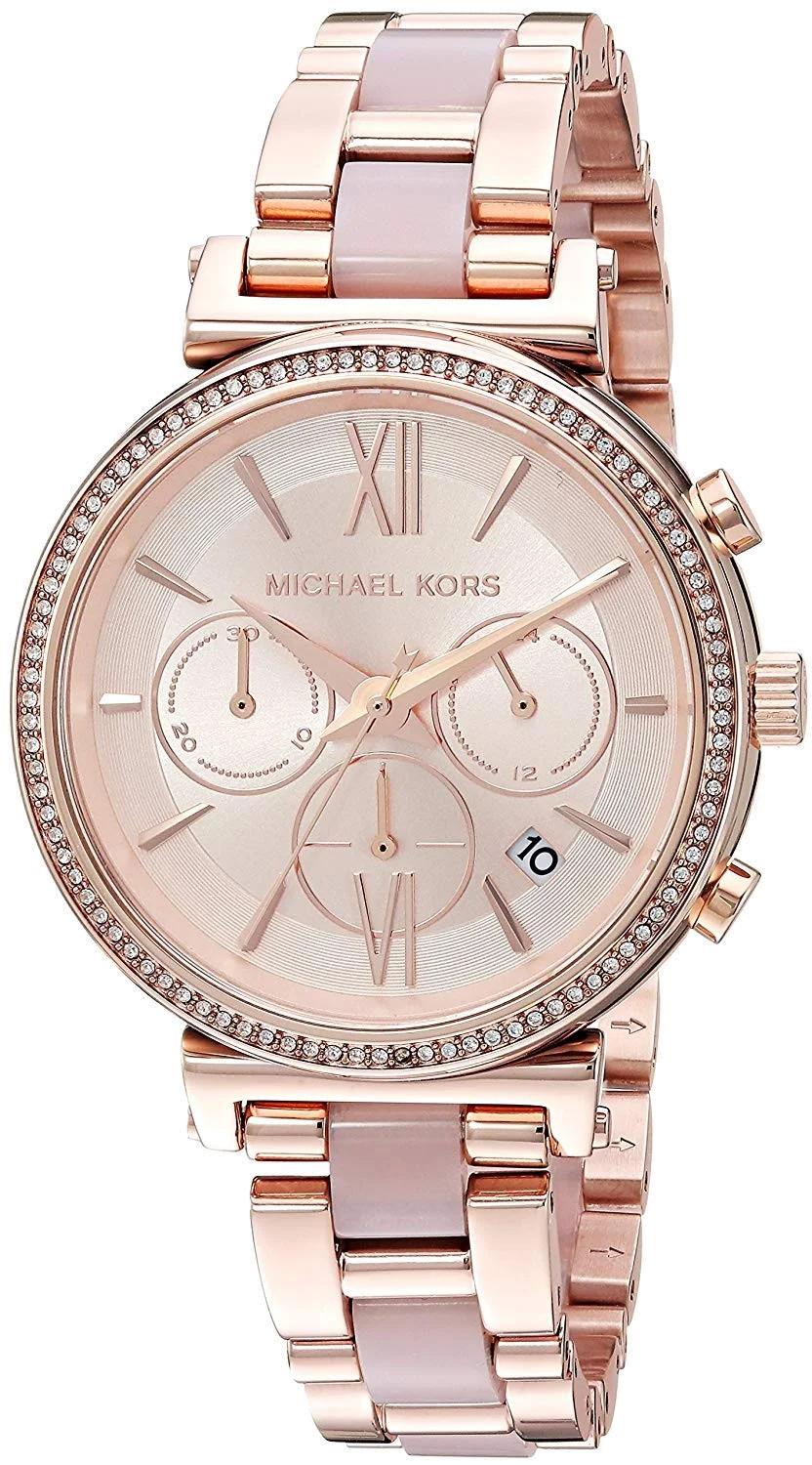 Montre Femme Michael Kors Sofie MK6560 Cadran Or Rose Bracelet Bi-Matière