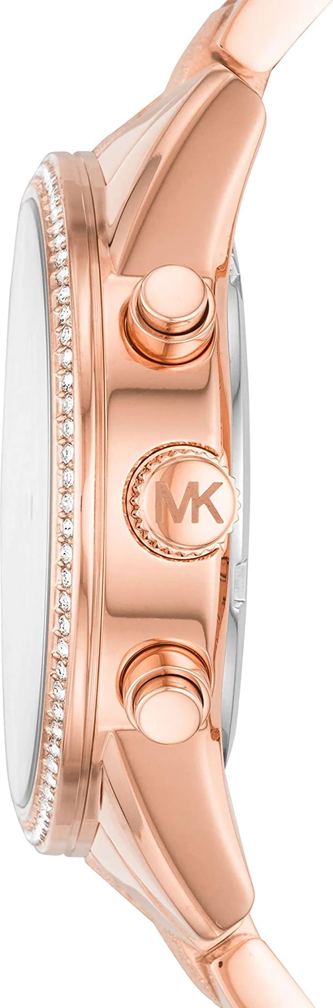 Montre Femme Michael Kors Ritz MK6598 en acier or rose à cristaux vue 2