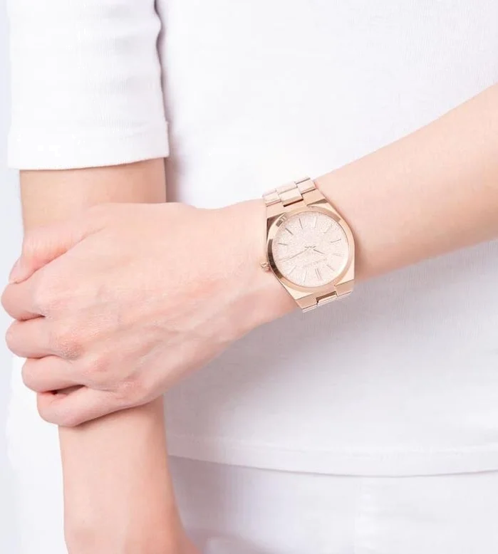 Montre Femme Michael Kors MK6624 Channing - Cadran Cristaux sur Acier Or Rose vue 3