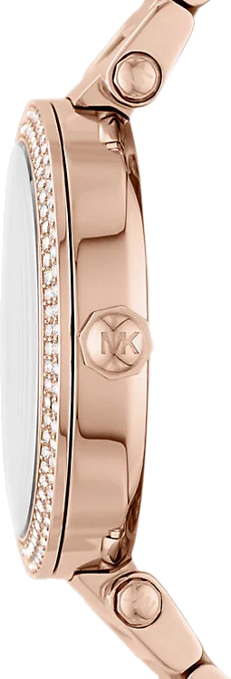 Montre Michael Kors Parker MK6660 pour femme, cadran et bracelet acier or rose vue 3