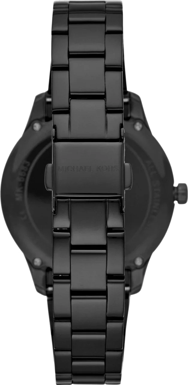 Montre Michael Kors Runway MK6683 pour femme, boîtier et bracelet acier noir vue 2