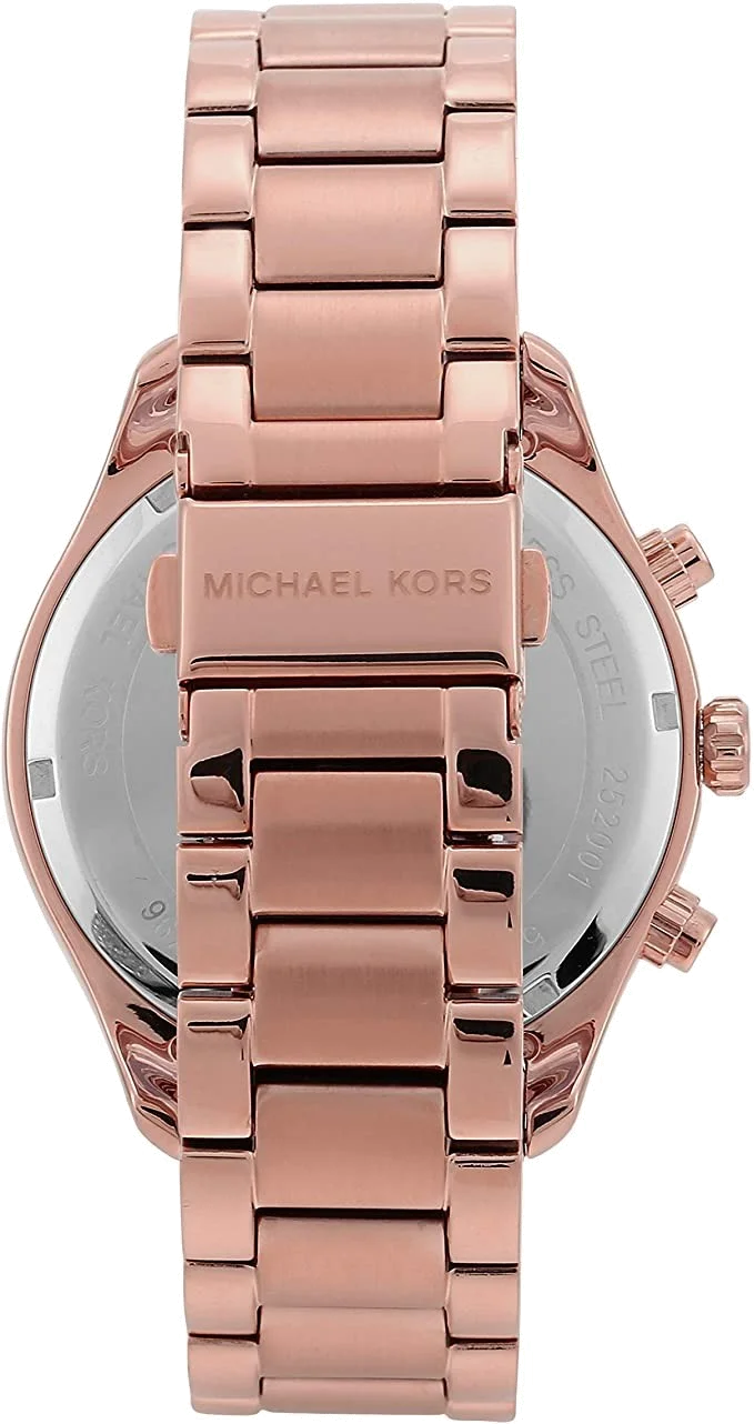 Montre Michael Kors Layton MK6796 Chronomètre Femme en Acier Or Rose vue 3