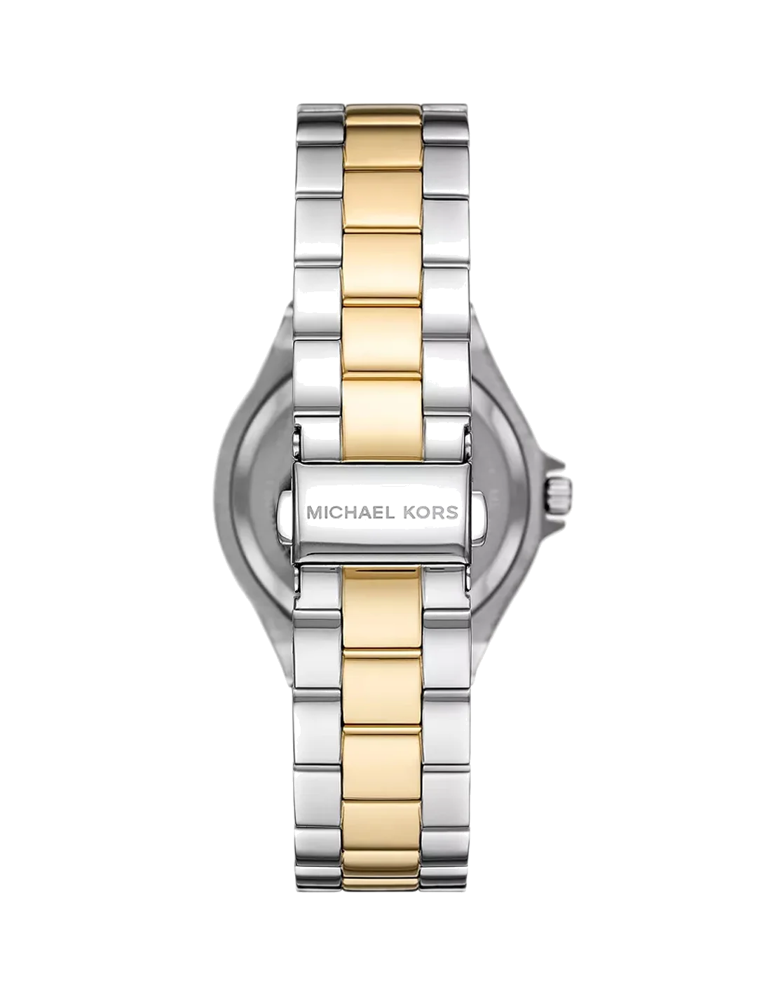 Montre Michael Kors Lennox MK6988 pour femme - Cadran doré, bracelet acier inoxydable bicolore argent et or vue 3