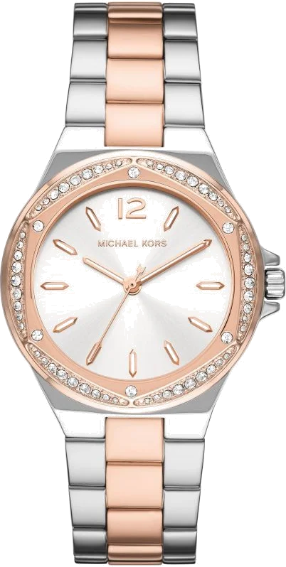 Montre Michael Kors Lennox MK6989 pour femme, bracelet acier bicolore argent et or rose