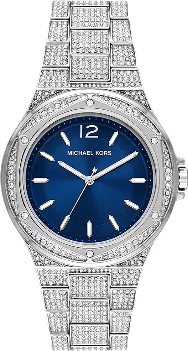 Montre Femme Michael Kors MK6990 Lennox - Cadran Bleu Pavé Cristaux, Bracelet Acier