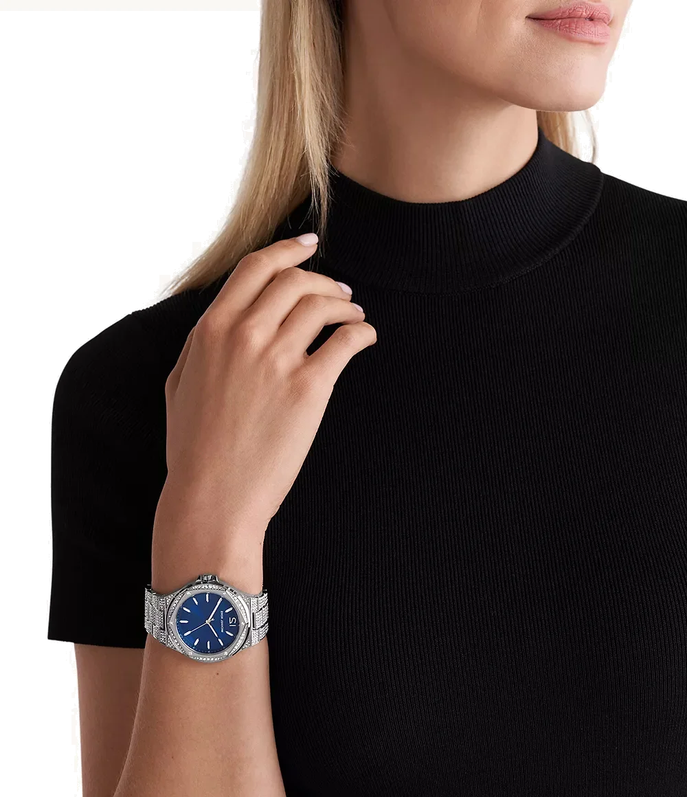 Montre Femme Michael Kors MK6990 Lennox - Cadran Bleu Pavé Cristaux, Bracelet Acier vue 4