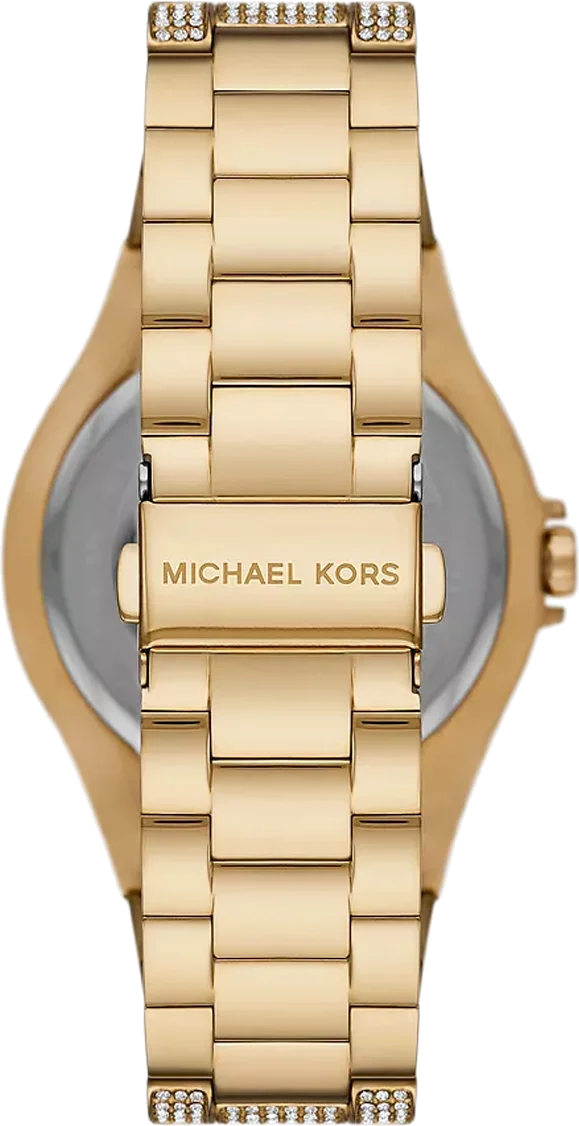 Montre Femme Michael Kors Lennox MK6991 en Or, Cadran Blanc 41mm à Cristaux, Bracelet Acier Pavé vue 2