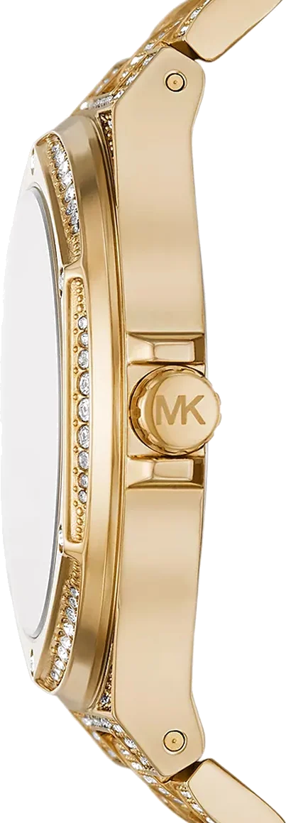 Montre Femme Michael Kors Lennox MK6991 en Or, Cadran Blanc 41mm à Cristaux, Bracelet Acier Pavé vue 3