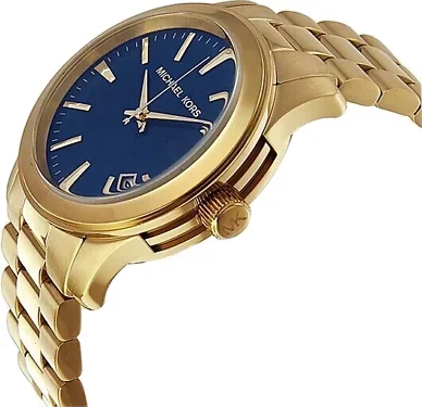 Montre Michael Kors MK7049 Runway Unisexe en Acier Doré avec Cadran Bleu vue 2