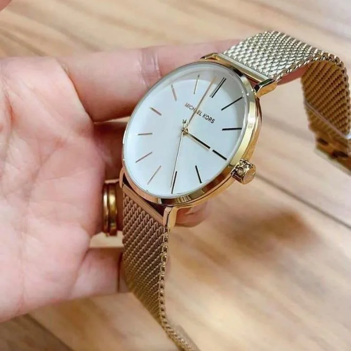 Montre Michael Kors MK7150 Auden Unisexe en Acier Or et Maille Milanaise vue 4