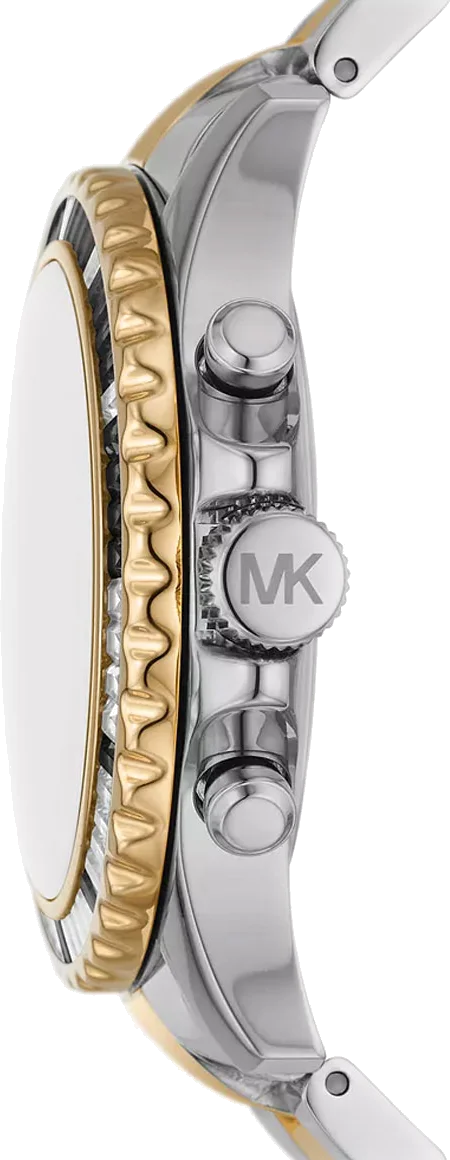 Montre Michael Kors Everest MK7209 Chronographe Femme Cadran Noir Pavé Cristaux Bracelet Bicolore Acier vue 4