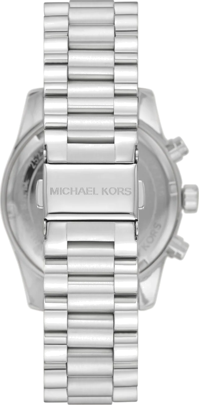 Montre femme Michael Kors Lexington MK7215, cadran bleu, bracelet acier argenté vue 3