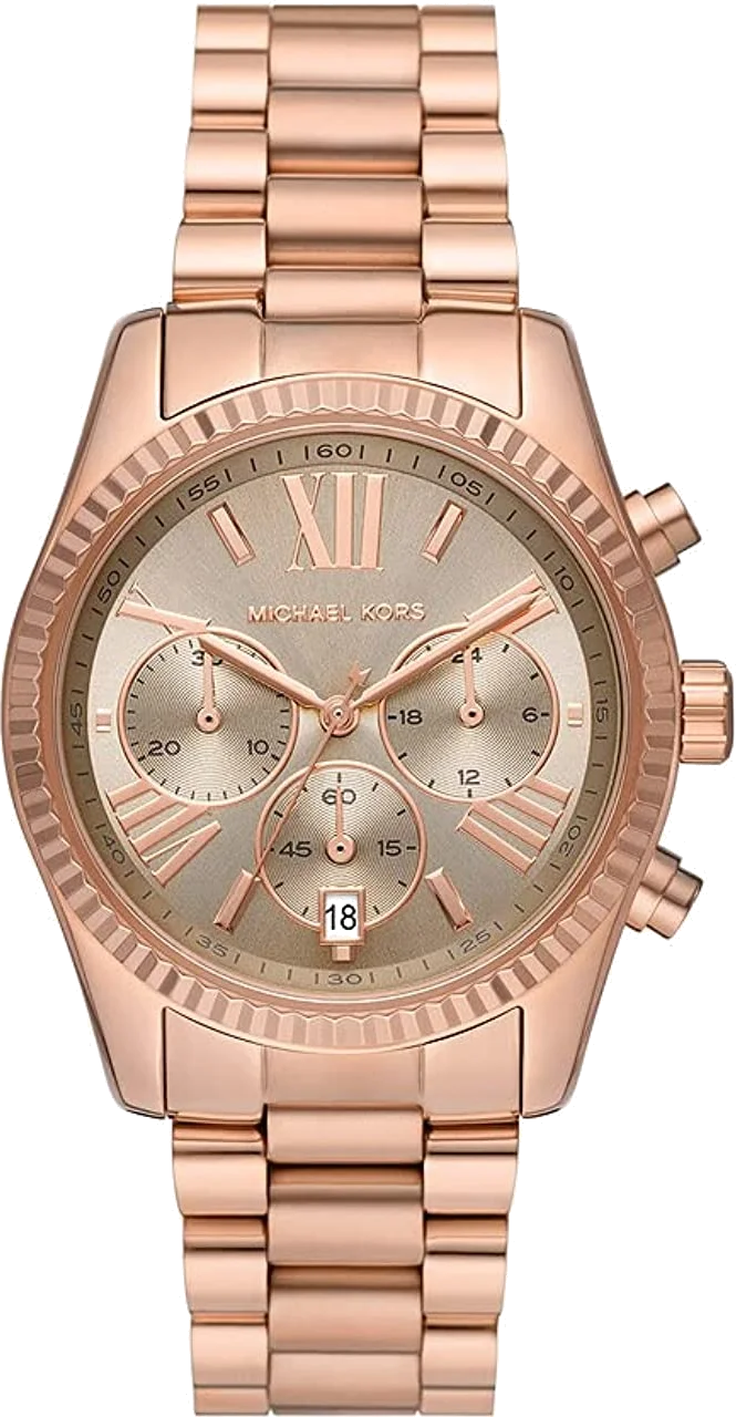 Montre Michael Kors Lexington MK7217 pour femme, cadran et bracelet acier or rose