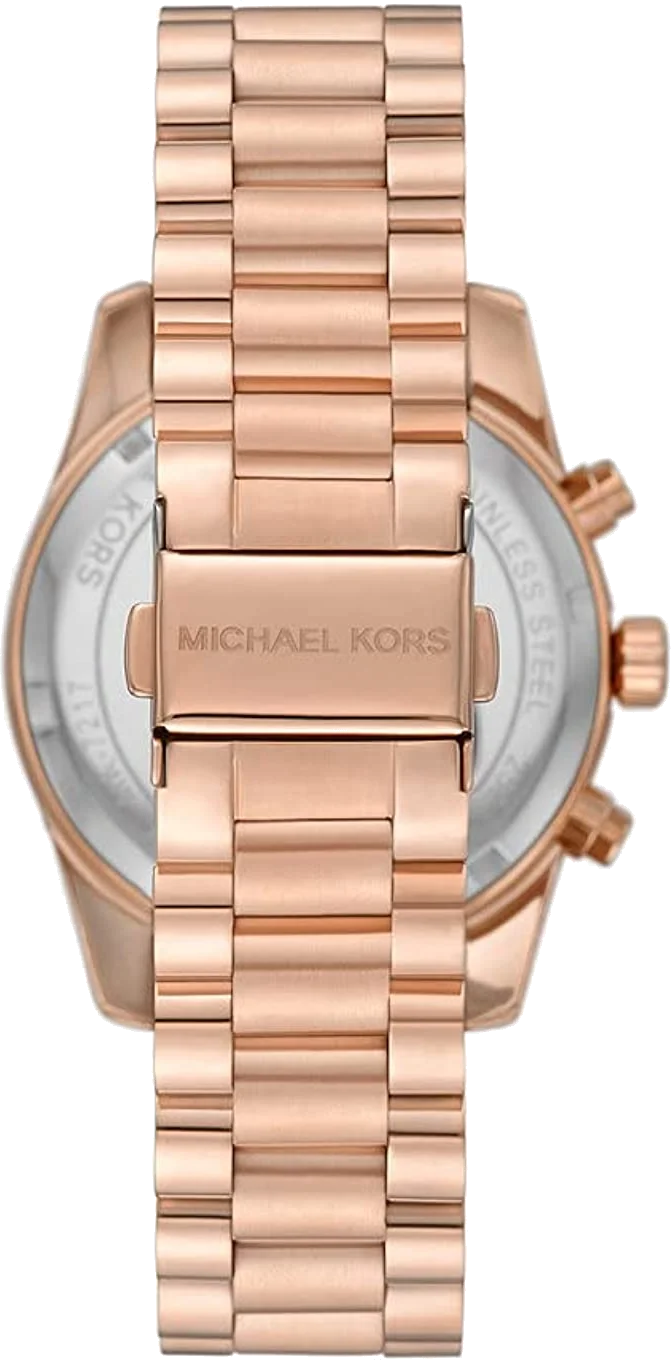 Montre Michael Kors Lexington MK7217 pour femme, cadran et bracelet acier or rose vue 3