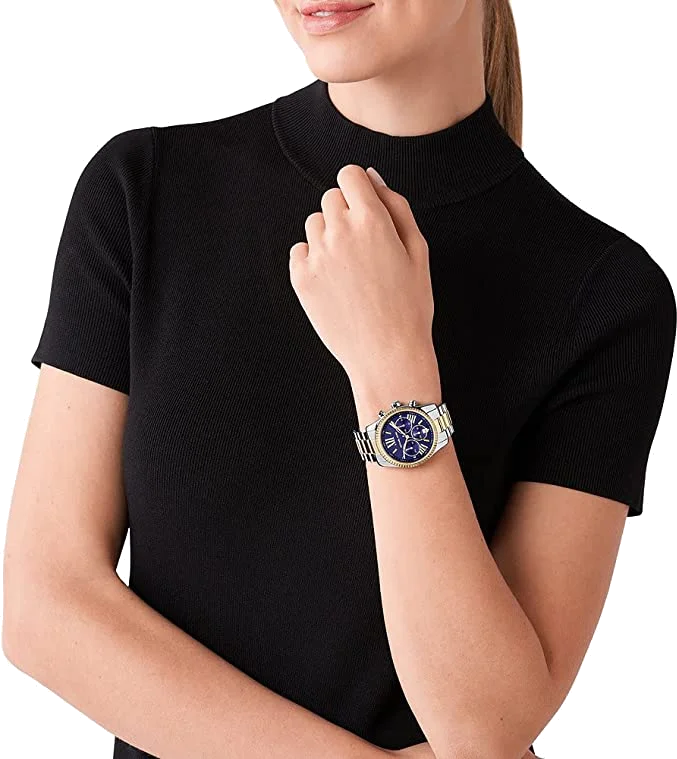 Montre Michael Kors Lexington MK7218 pour Femme, Cadran Bleu, Bracelet Acier Argent vue 4