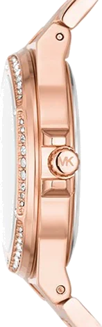 Montre Michael Kors MK7230 Femme - Cadran Or Rose Pavé Logo, Bracelet Acier Inoxydable Doré vue 3