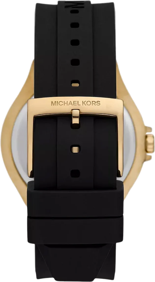 Montre Femme Michael Kors MK7247 - Cadran Transparent, Boîtier Or et Bracelet Silicone Noir vue 2