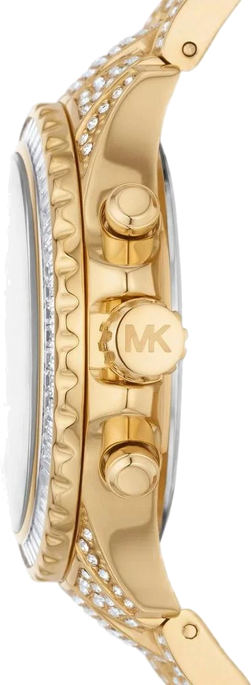Montre Michael Kors Everest MK7254 pour femme, bracelet et cadran or pavés de cristaux vue 2