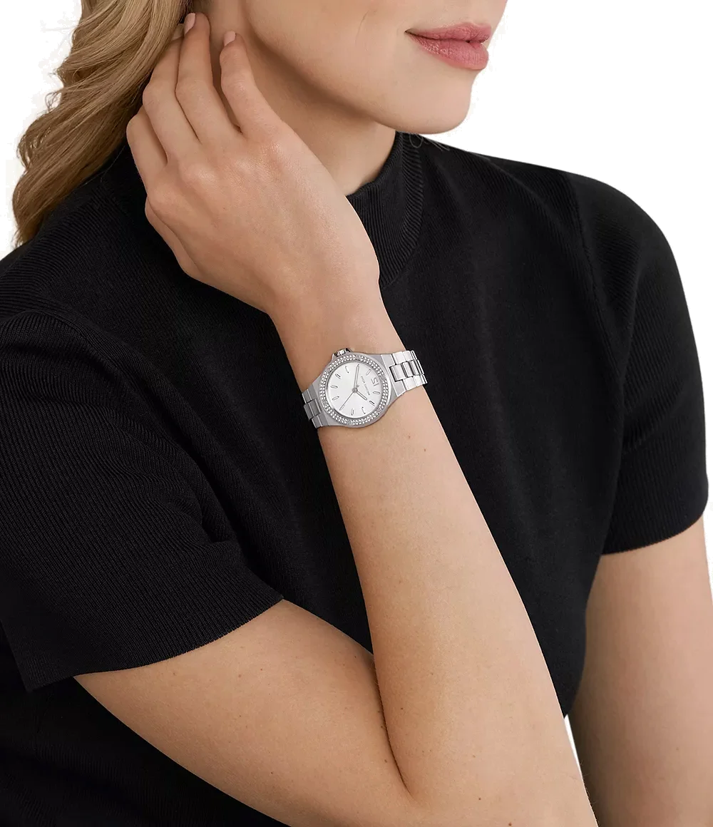 Montre Femme Michael Kors Mini Lennox MK7280 Cadran et Bracelet Acier Inoxydable Argent vue 4